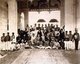 First Durbar (Conference of Rulers) held at the Astana Negara in Kuala Kangsar, Perak, Federated Malay States (present-day Malaysia) in 1897.<br/><br/>Seated, left to right: Hugh Clifford (Resident of Pahang), J.P. Rodger (Resident of Selangor), Sir Frank Swettenham (Resident-General), Sultan Ahmad (Pahang), Sultan Abdul Samad (Selangor), Sir Charles Mitchell (British High Commissioner), Sultan Idris (Perak), Tuanku Muhammad (Yand di Pertuan Besar of Negeri Sembilan) and W.H. Treacher (Resident of Perak).